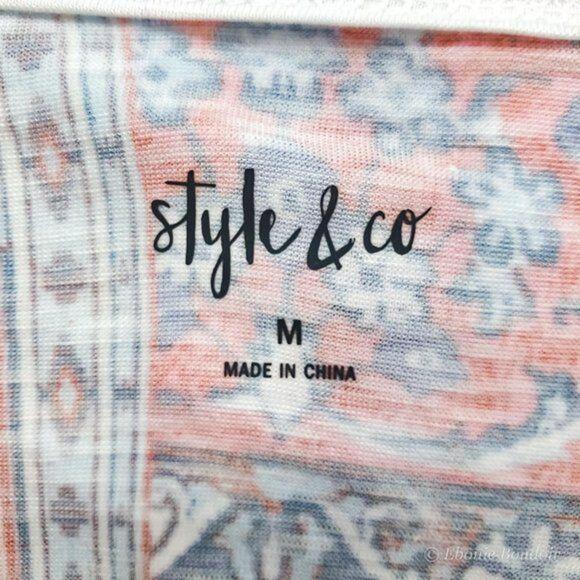 Style & Co Patchwork-Print T-Shirt - Picture 6 of 7